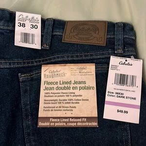 Cabela’s Fleece lined, relaxed fit jeans. 38x30. NWT
